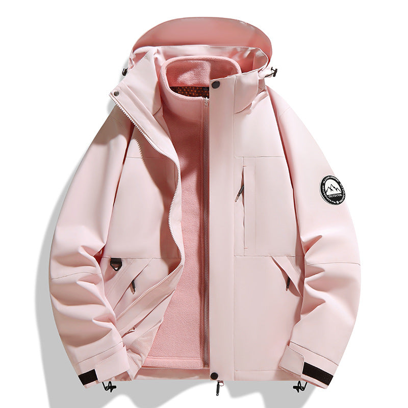 Damen zweilagige Softshell-Outdoorjacke mit herausnehmbarer Fleece-Innenjacke und Kapuze Echo Archiv
