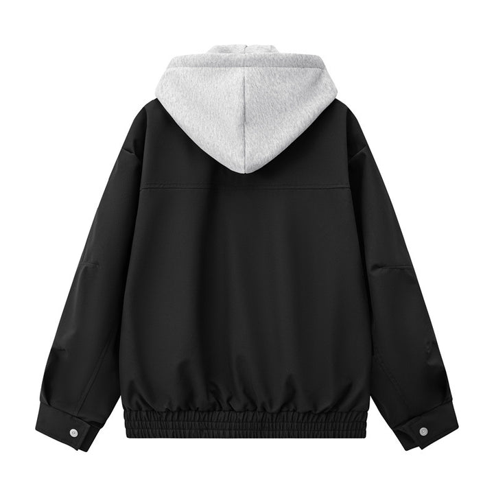 Herren Boxy-Übergangsjacke mit kontrastreicher Innenkapuze und elastischem Saum Echoarchiv