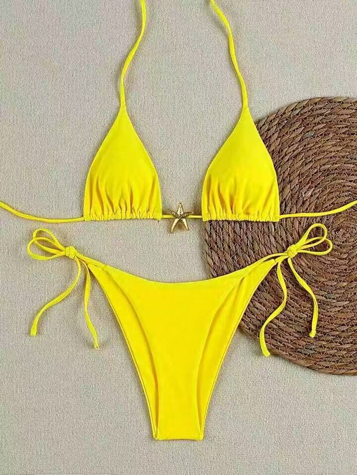 Damen Bikini-Set mit verstellbarem Triangel-Oberteil und hoher Taillenhose Echo Archiv