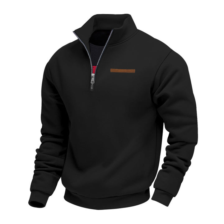 Herren nan Halbzip-Sweatshirt aus schwerem Fleece mit Stehkragen und verdeckter Brusttasche Echo Archiv