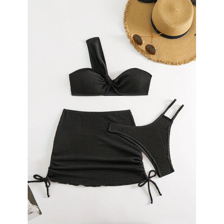 Damen Bikini-Set mit asymmetrischem Oberteil und femininer Rüschendetail Echo Archiv