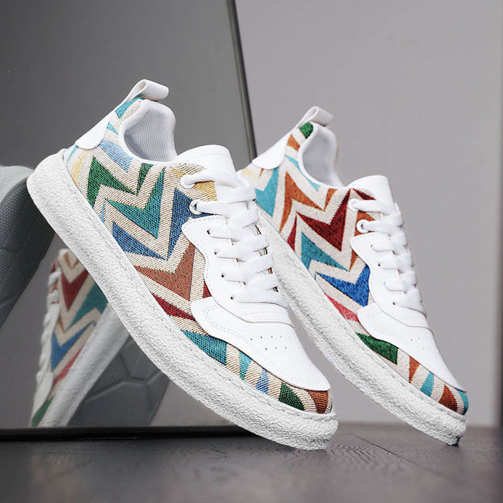 Damen Modische Sneakers mit buntem Zickzack-Muster und angenehmer Dämpfung Echo Archiv