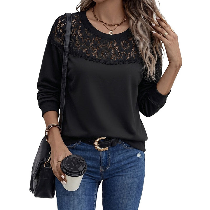 Damen Eleganter Pullover mit Spitzenbesatz Echo Archiv