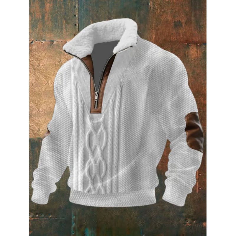 Herren Urbaner Fleece Pullover mit Baum-Motiv Echoarchiv