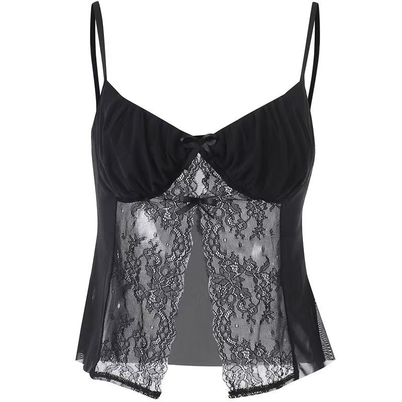 Damen Sexy Spitzen-Crop-Top mit raffinierten Trägern und aufregendem Design Echo Archiv