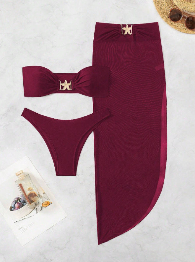 Damen Bandeau-Bikini mit eleganten Schnürdetails und hohem Beinausschnitt Echo Archiv
