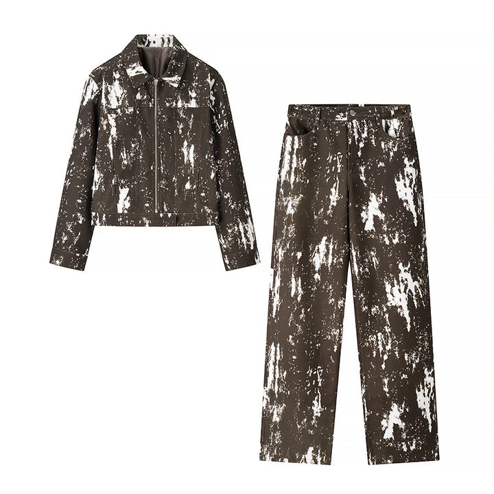 Damen weite Highwaist-Cargohose mit grafischem Alloverprint, geradem Bein und praktischen Eingrifftaschen – Avélisse