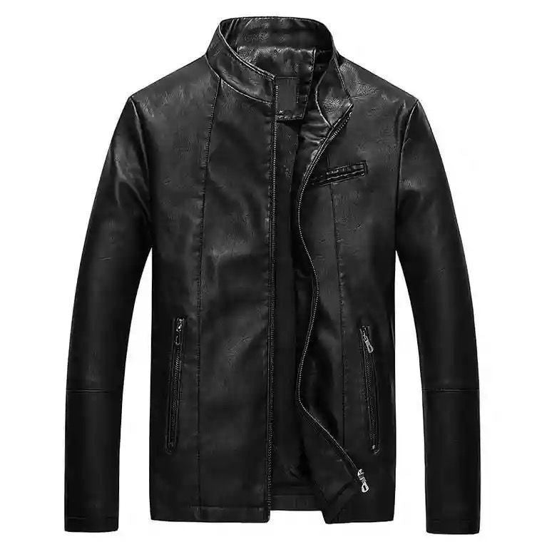 Herren modische Kunstlederjacke mit stylischem Steppdesign Echoarchiv