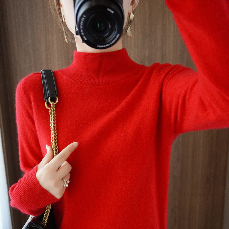 Damen Mockneck-Pullover aus flauschigem Angora-Mix mit legerer Ballonärmel-Silhouette Echoarchiv