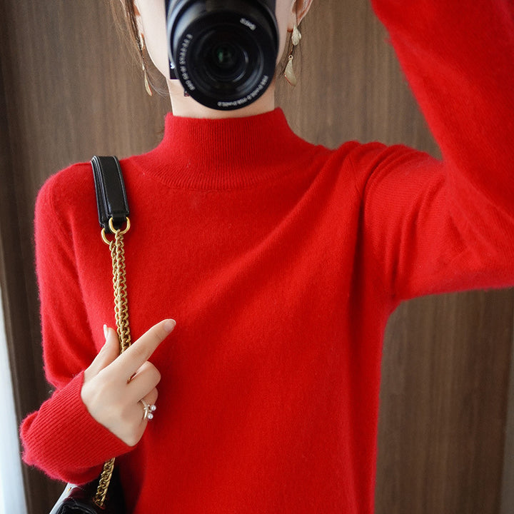 Damen Mockneck-Pullover aus flauschigem Angora-Mix mit legerer Ballonärmel-Silhouette Echoarchiv