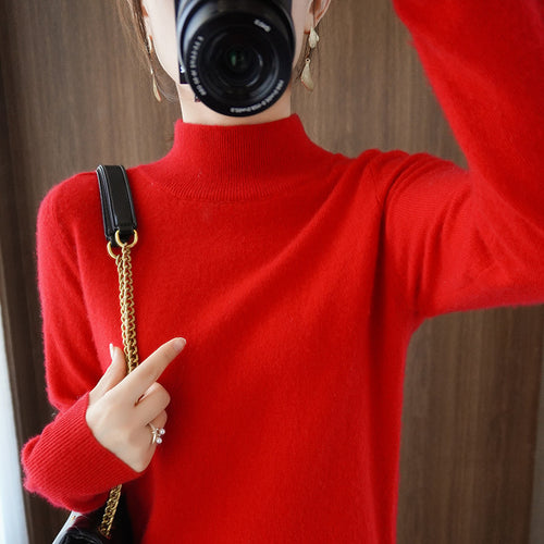 Damen Mockneck-Pullover aus flauschigem Angora-Mix mit legerer Ballonärmel-Silhouette Echoarchiv