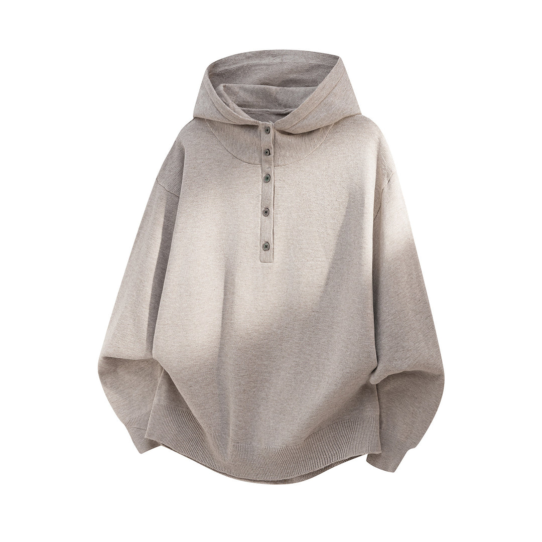 Unisex Oversize Kapuzenpullover mit Knopfleiste und weitem Funnelkragen Echo Archiv