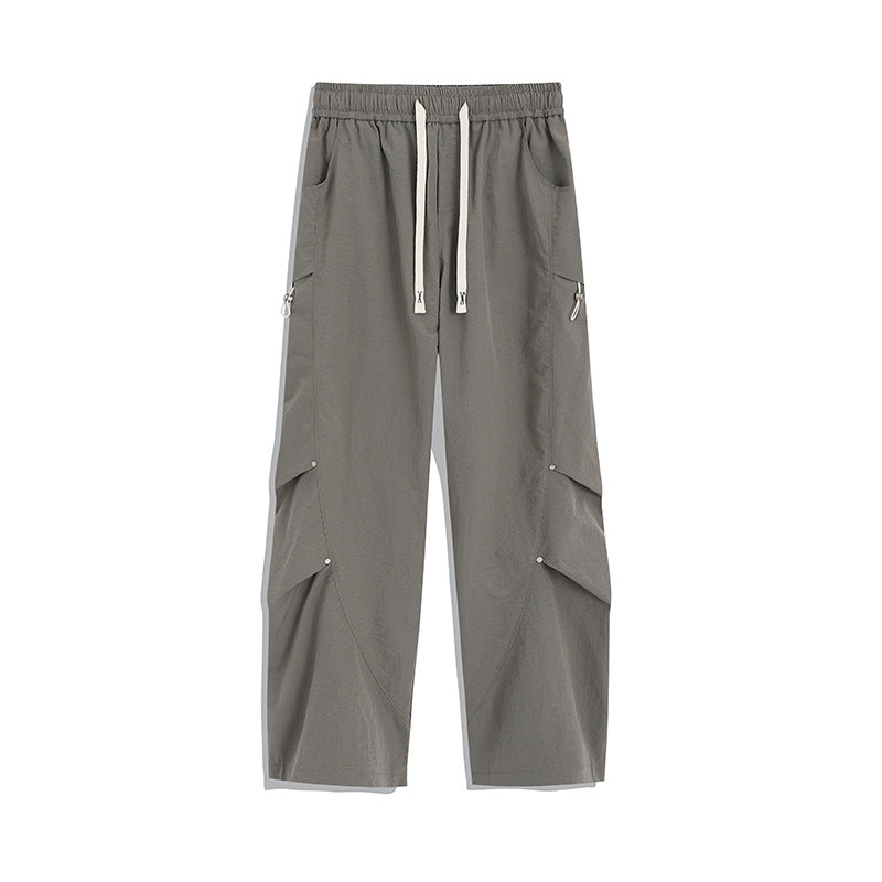 Herren Utility-Cargo-Loungehose mit Tunnelzugbund, Mehrfachtaschen & weitem Bein Echoarchiv
