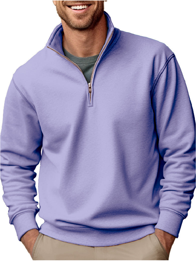 Herren Halbzip-Sweatshirt mit Stehkragen und weichem Fleece-Innenfutter – Cavarno