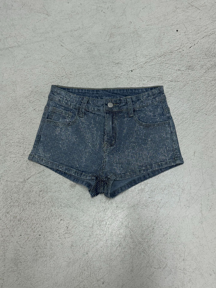 Damen Glitzernde Denim-Shorts mit funkelnden Akzenten Echo Archiv