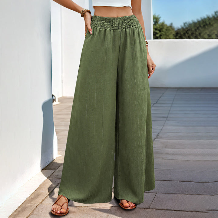 Damen Leichte Palazzo-Hose mit hohem Smokbund und fließender Weite Echoarchiv