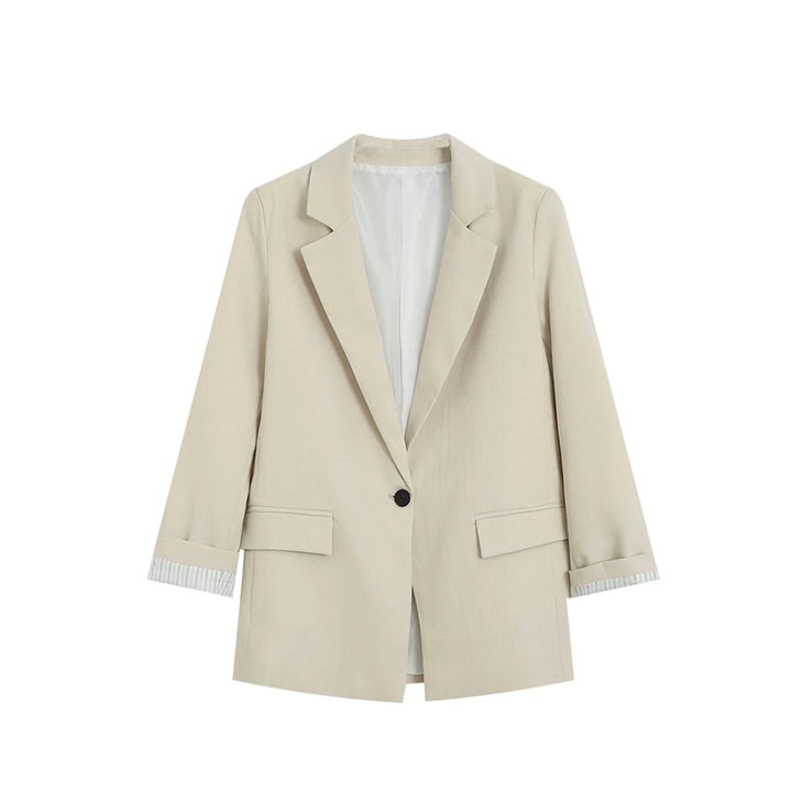 Damen Longline Ein-Knopf-Blazer mit Umschlagärmeln und Pattentaschen Echo Archiv
