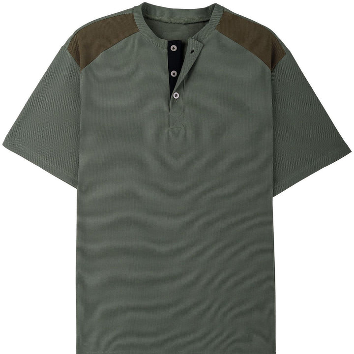 Herren Funktionsshirt mit modernem Henley-Ausschnitt und Mesh-Einsätzen Echoarchiv