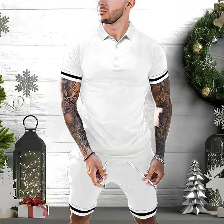 Herren sportliches Freizeitset aus atmungsaktivem Material mit Kontrastbündchen Echoarchiv