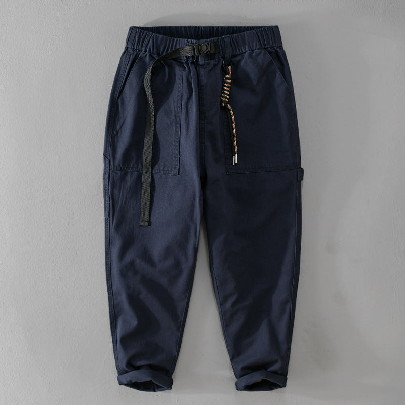 Herren Tapered-Cargohose im Utility-Stil mit gekrempeltem Saum und elastischem Bund Echoarchiv