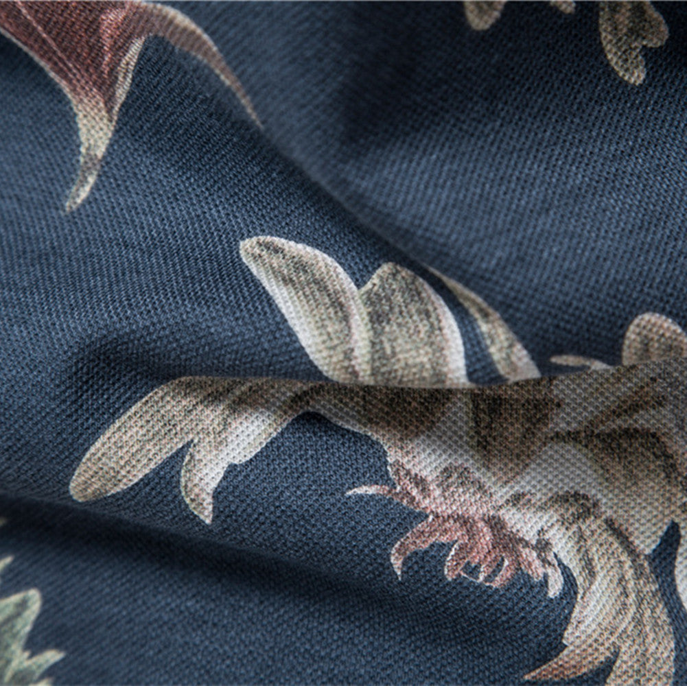 Herren Polohemd mit floralem Design und klassischem Kragen Echoarchiv