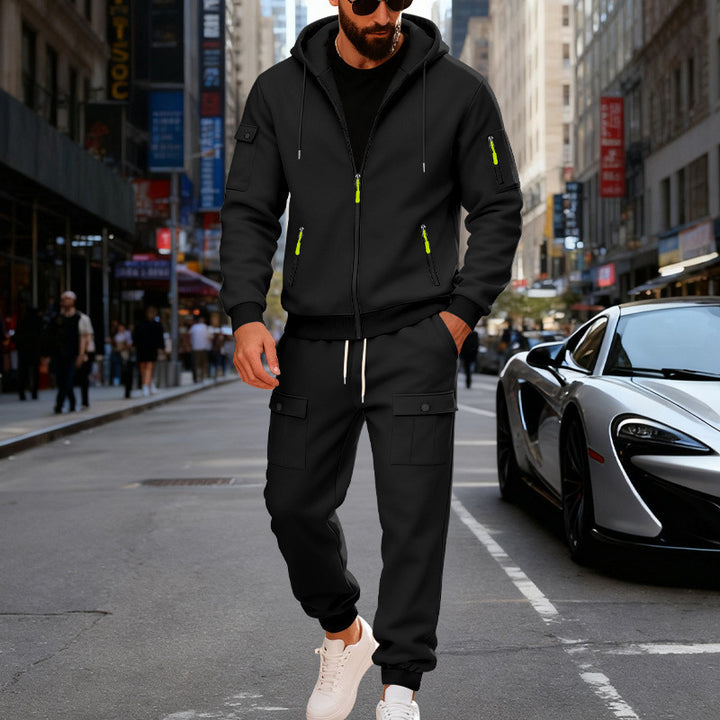 Herren Sportlicher Kapuzenanzug mit Taschen und praktischem Design Echoarchiv