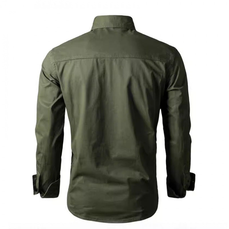 Herren Langarm-Arbeitshemd mit Doppel-Brusttaschen und robustem Twill Echo Archiv