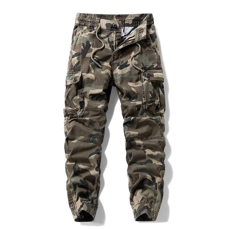Herren Taktische Cargo‑Jogginghose im Camouflage‑Military‑Look mit Tunnelzugbund, Knieabnähern und Multifachtaschen Echo Archiv