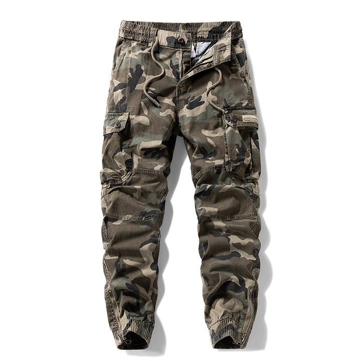 Herren Taktische Cargo‑Jogginghose im Camouflage‑Military‑Look mit Tunnelzugbund, Knieabnähern und Multifachtaschen Echo Archiv