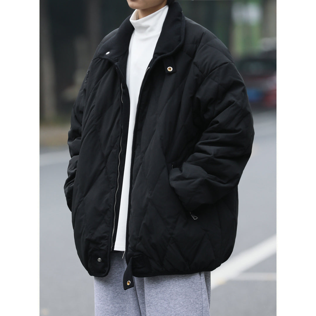 Damen gesteppte Winterjacke mit hohem Kragen und praktischen Taschen Echoarchiv