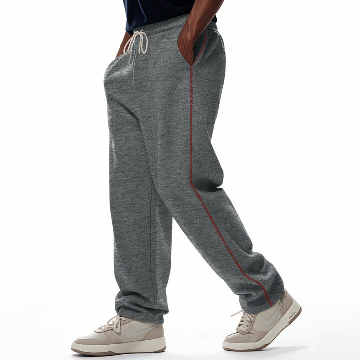 Herren locker sitzende Sweatpants mit seitlicher Ziernaht, elastischem Komfortbund und tiefen Eingrifftaschen – Marzano