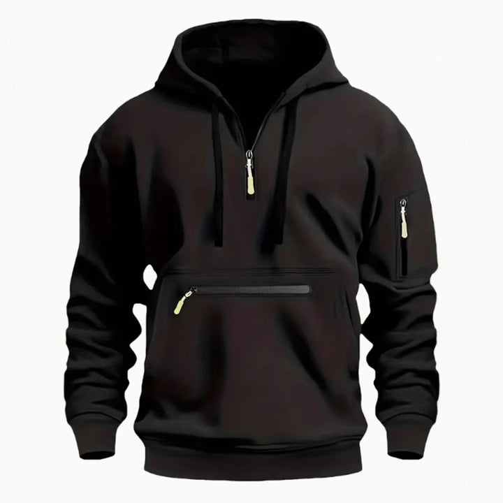 Herren sportlicher Kapuzenpullover mit Reißverschluss und Zipper-Taschen Echoarchiv