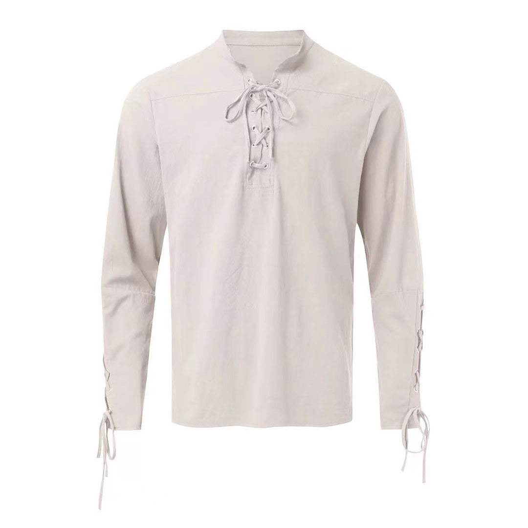 Herren Langarmshirt mit modernem Schnürdesign und lässigem Schnitt Echoarchiv