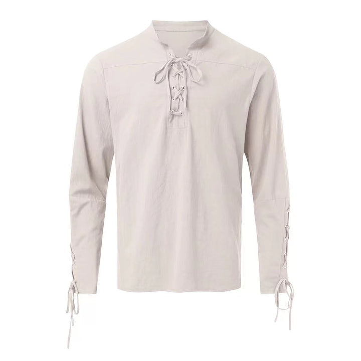 Herren Langarmshirt mit modernem Schnürdesign und lässigem Schnitt Echoarchiv