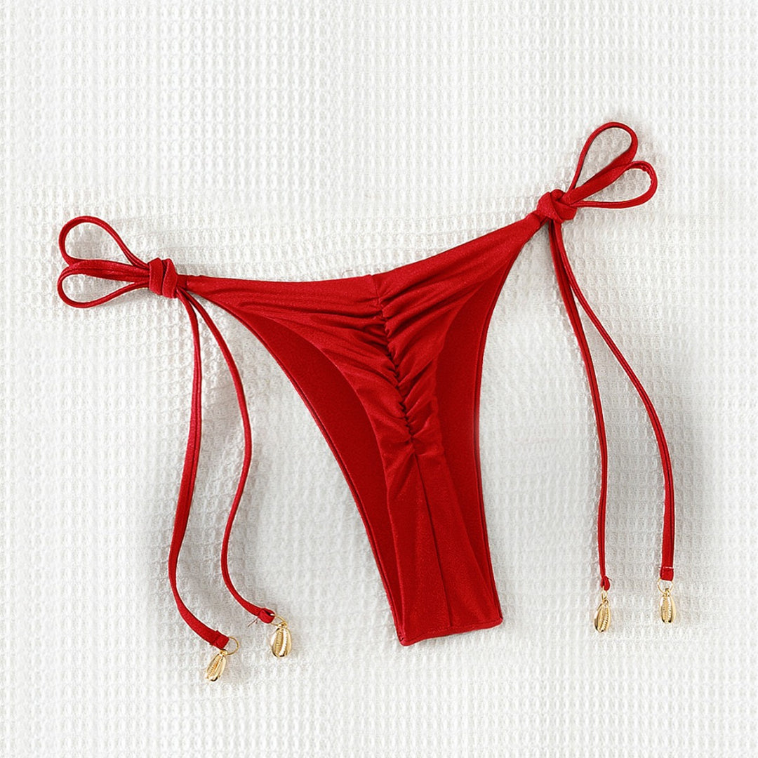 Damen High-Waist Bikinihose mit verstellbaren Bindebändern Echo Archiv