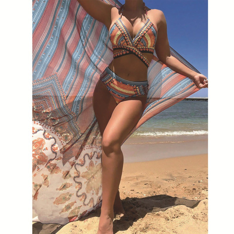 Damen Hochwertiger Bikini-Set mit einzigartigem Muster Echo Archiv