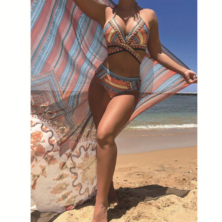 Damen Hochwertiger Bikini-Set mit einzigartigem Muster Echo Archiv