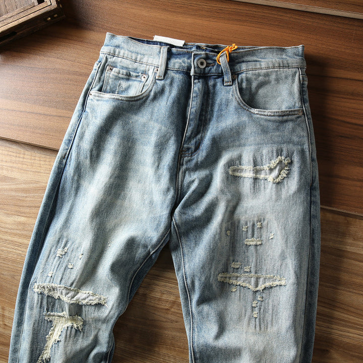 Herren Designer Jeans mit Destroyed-Details Echo Archiv