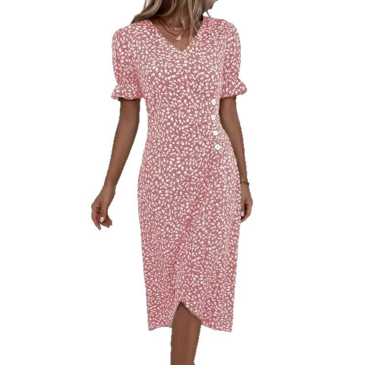 Damen Midikleid mit floralen Mustern und schmeichelndem V-Ausschnitt Echo Archiv