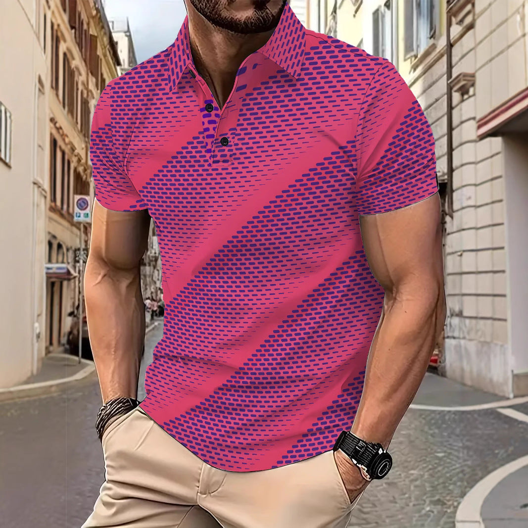 Herren Poloshirt mit grafischem Strukturdesign Echoarchiv