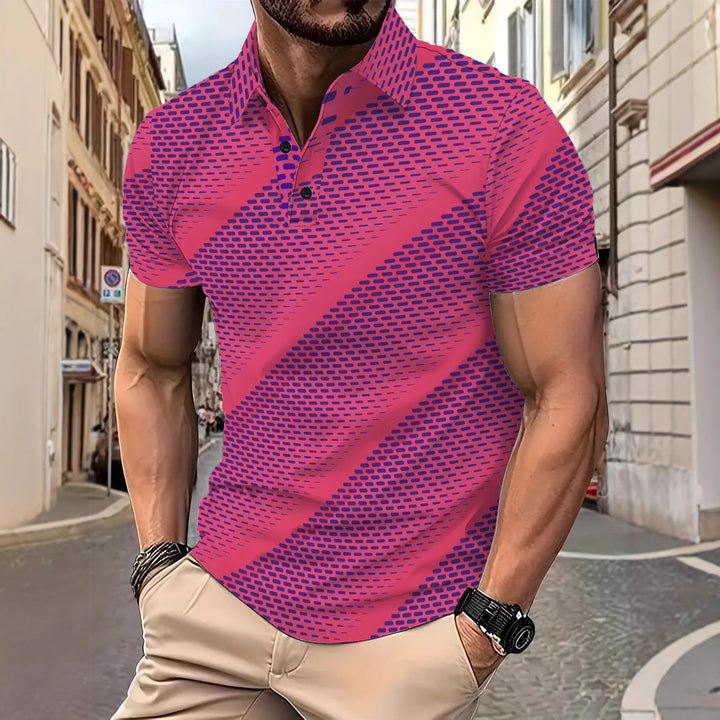 Herren Poloshirt mit grafischem Strukturdesign Echoarchiv