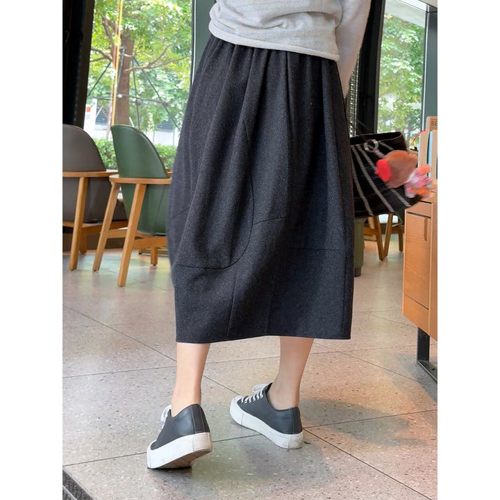 Damen Eleganter Midirock mit lässigem Schnitt Echoarchiv