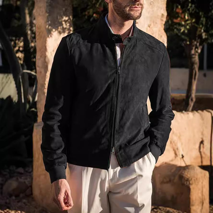 Herren elegante Wildleder-Bikerjacke Echoarchiv