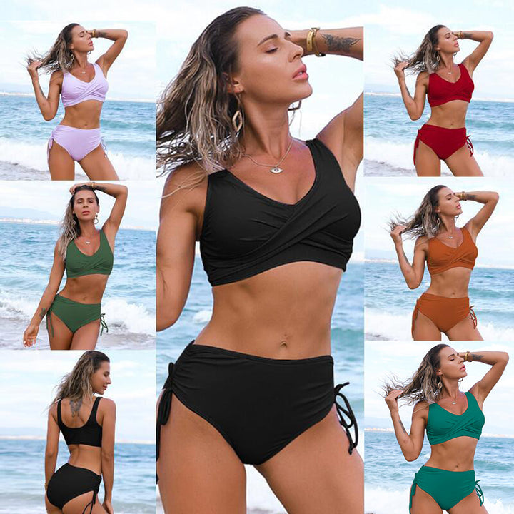 Damen Tankini-Set mit floralem Unterteil und lässigem Wickeloberteil Echo Archiv