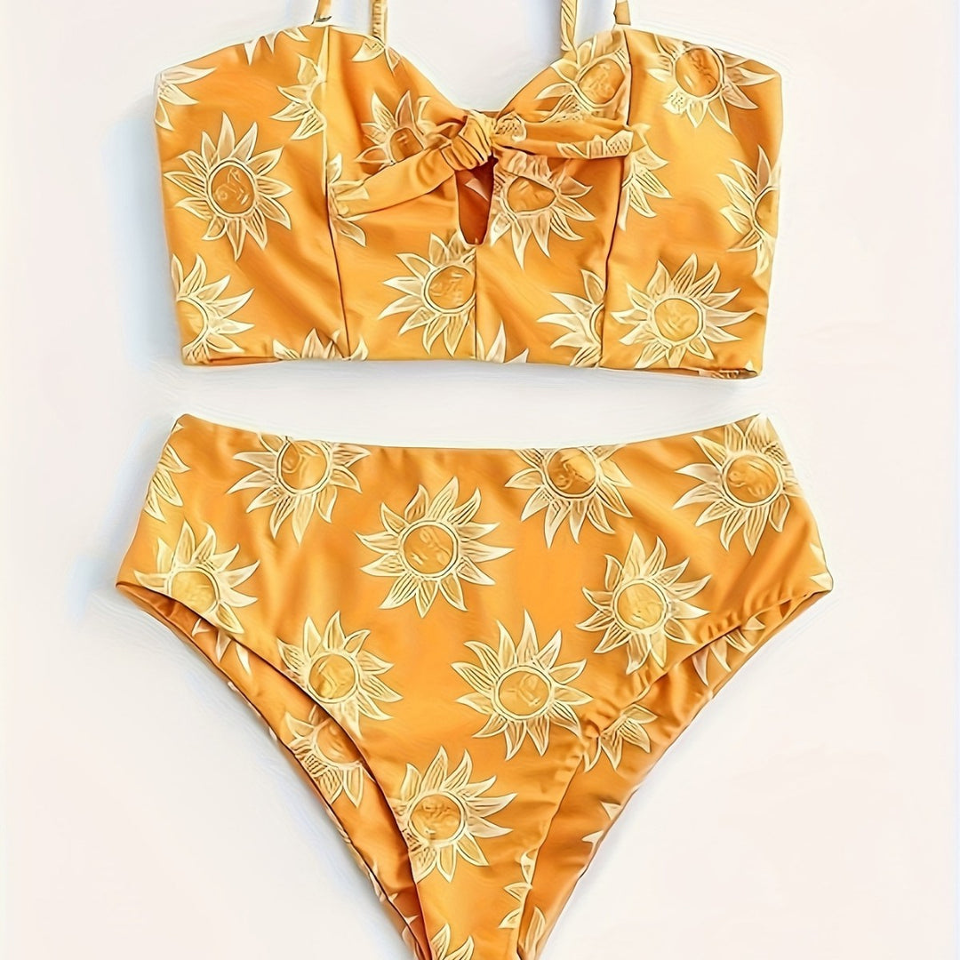 Damen Bikiniset mit strukturiertem Oberteil und hoch geschnittenem Hosenrock Echo Archiv