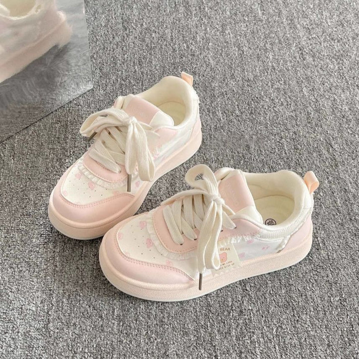 Damen Sportliche Sneaker mit niedlichem Tiermotiv und elastischen Schnürsenkeln Echo Archiv