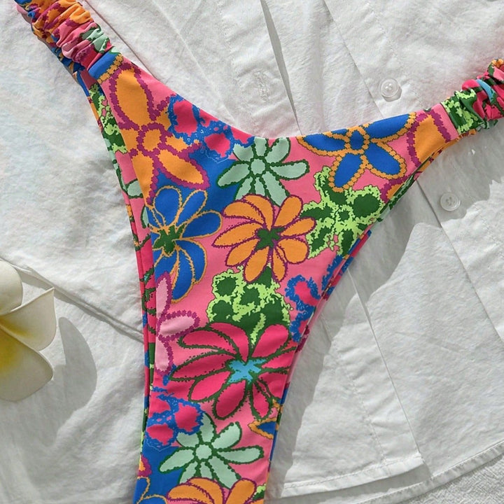 Damen Triangelbikini mit buntem floralen Muster Echo Archiv