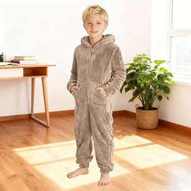 Unisex Kuscheliger Fleece-Overall mit Kapuze Echoarchiv