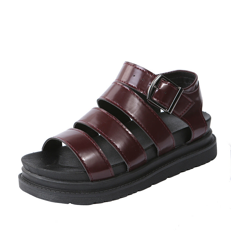 Damen  komfortable Gladiator‑Sandale mit extra gedämpftem Komfortfußbett, vier breiten Riemen und verstellbarer Metallschnalle Echo Archiv