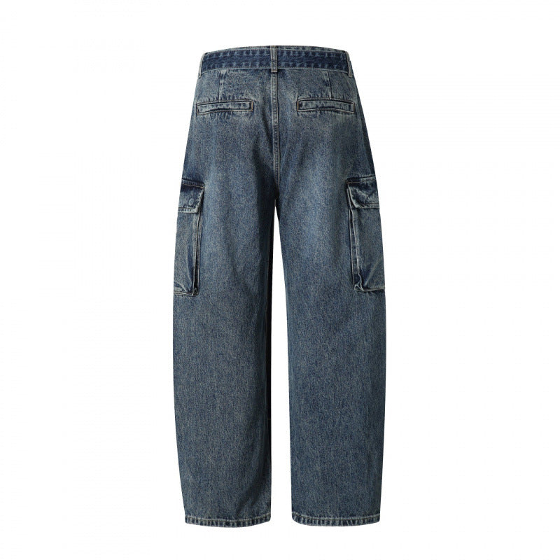 Damen Cargo-Jeans mit hohem Bund, weitem Relaxed-Fit und abnehmbarem Denim-Gürtel Echo Archiv